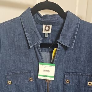 Anne Klein Blue Denim Blouse